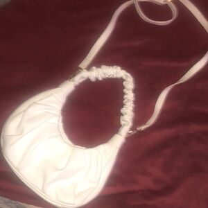 White leather hand bag
